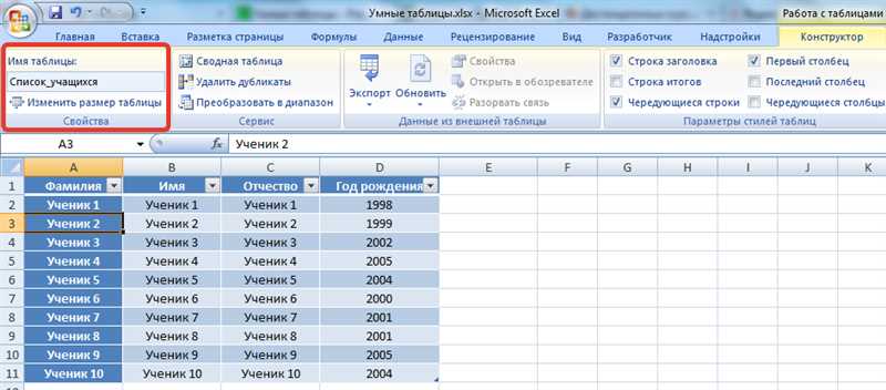 Преимущества умных таблиц Excel: